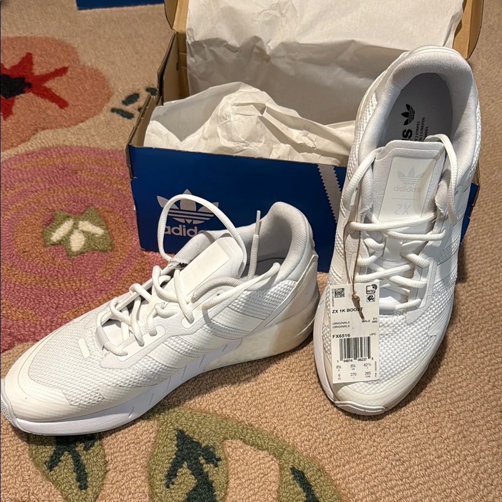 Adidas White Athletic Sneakers - ZK 1K Boost